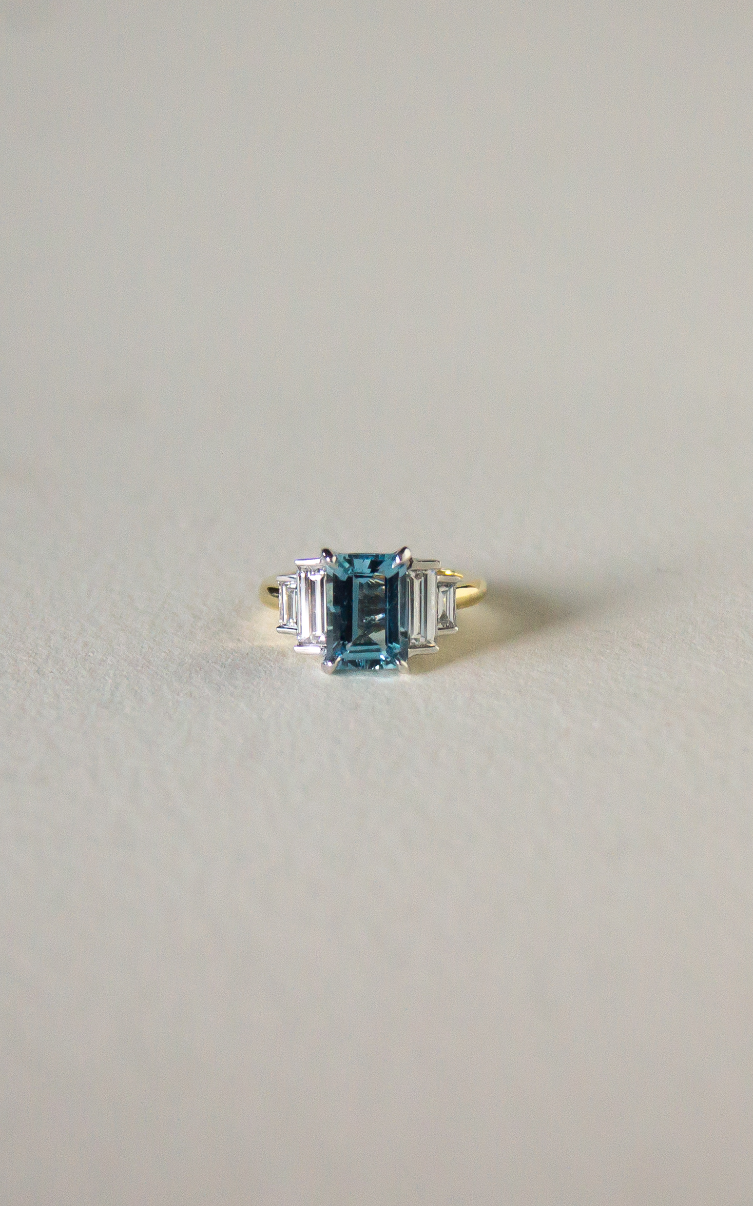 Aquamarine Deco Ring